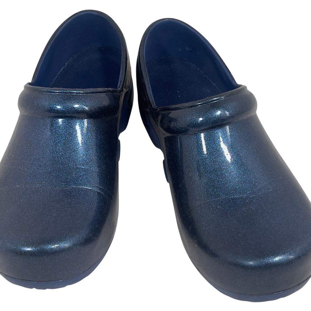 Anywear Dark Blue Shimmering Nursing Clogs Slip-Resistant Work Shoe W9/M7